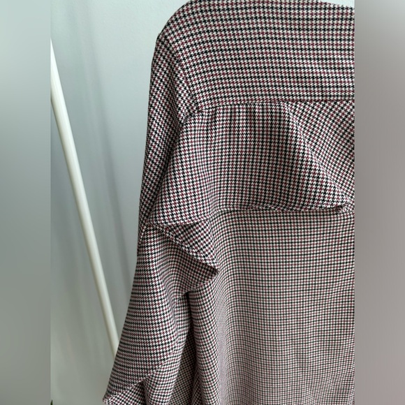 ZARA  |  Houndstooth Print Ruffle Detail Shift Dress Size M - Picture 3 of 7